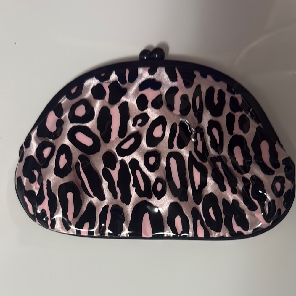 Pink and Black Animal Print Cosmetic Bag